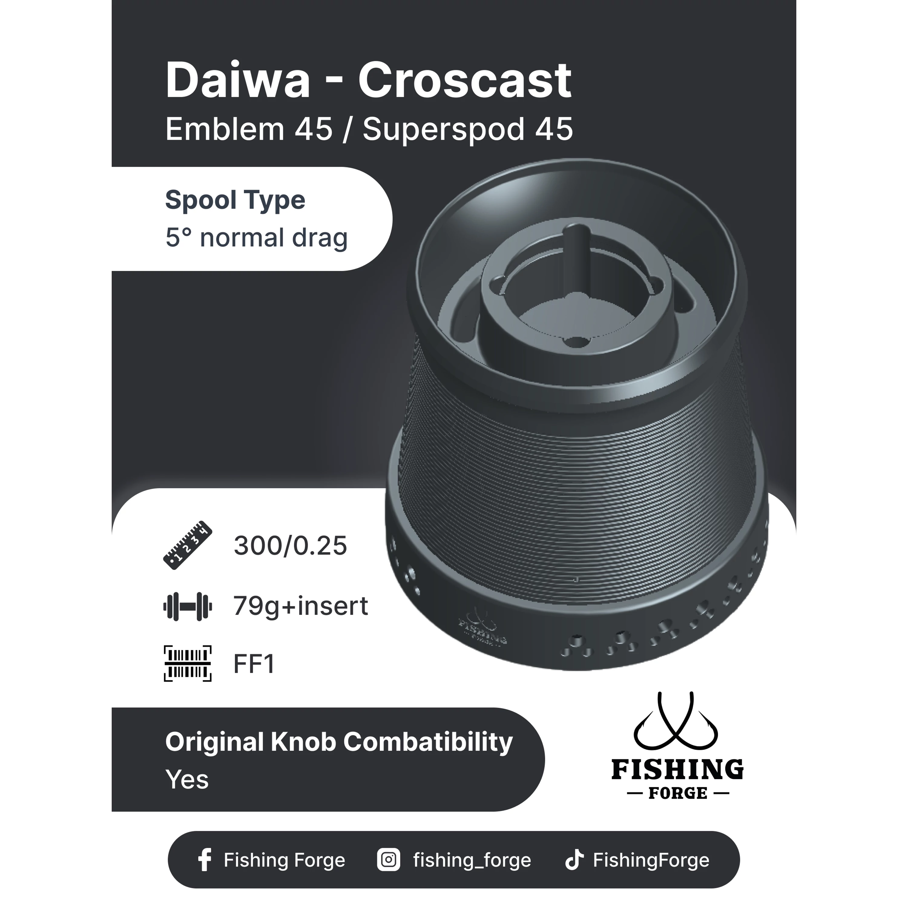 Fishing Forge pótdob-Croscast / Emblem 45 / Superspod 45