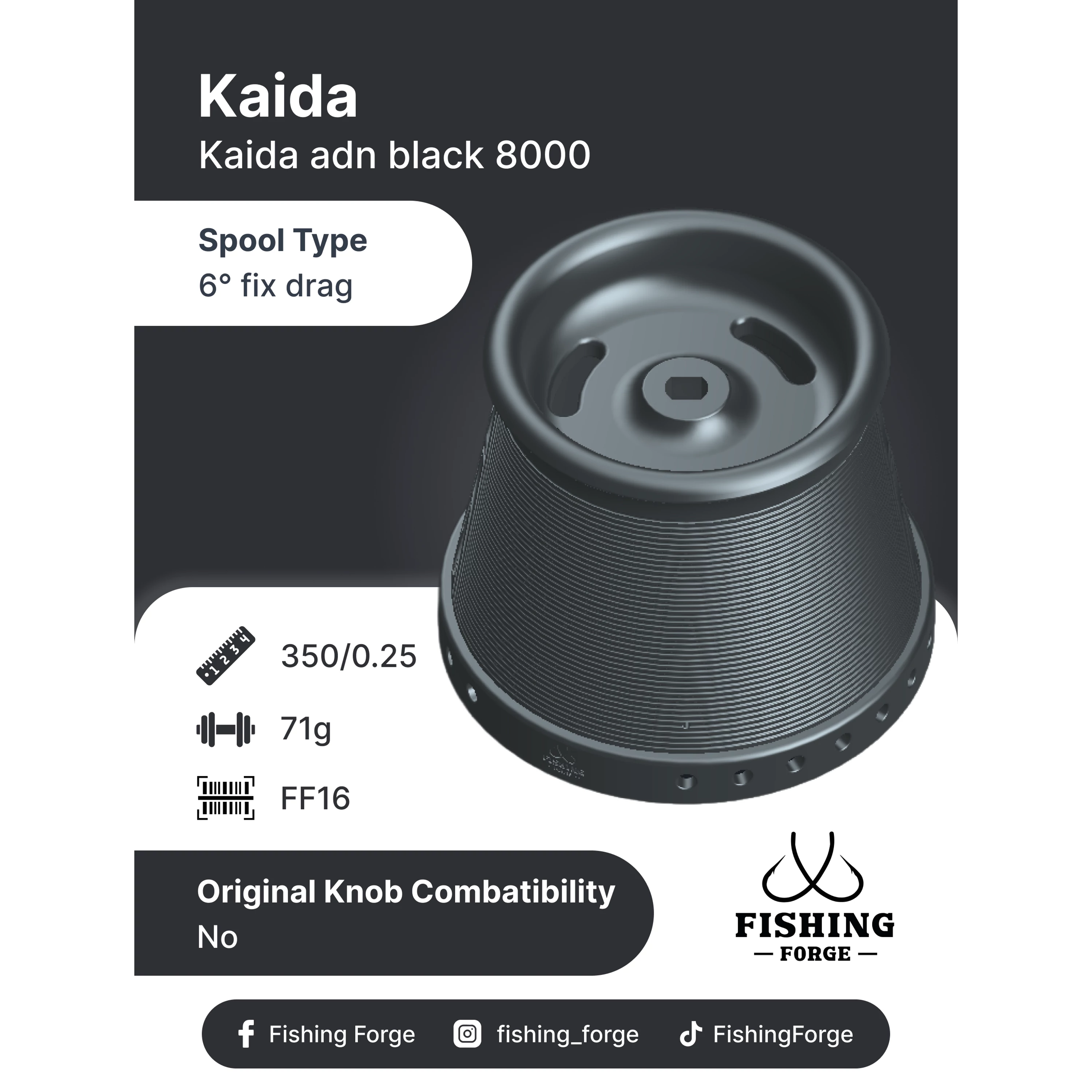 Fishing Forge pótdob-Kaida / Kaida adn black 8000