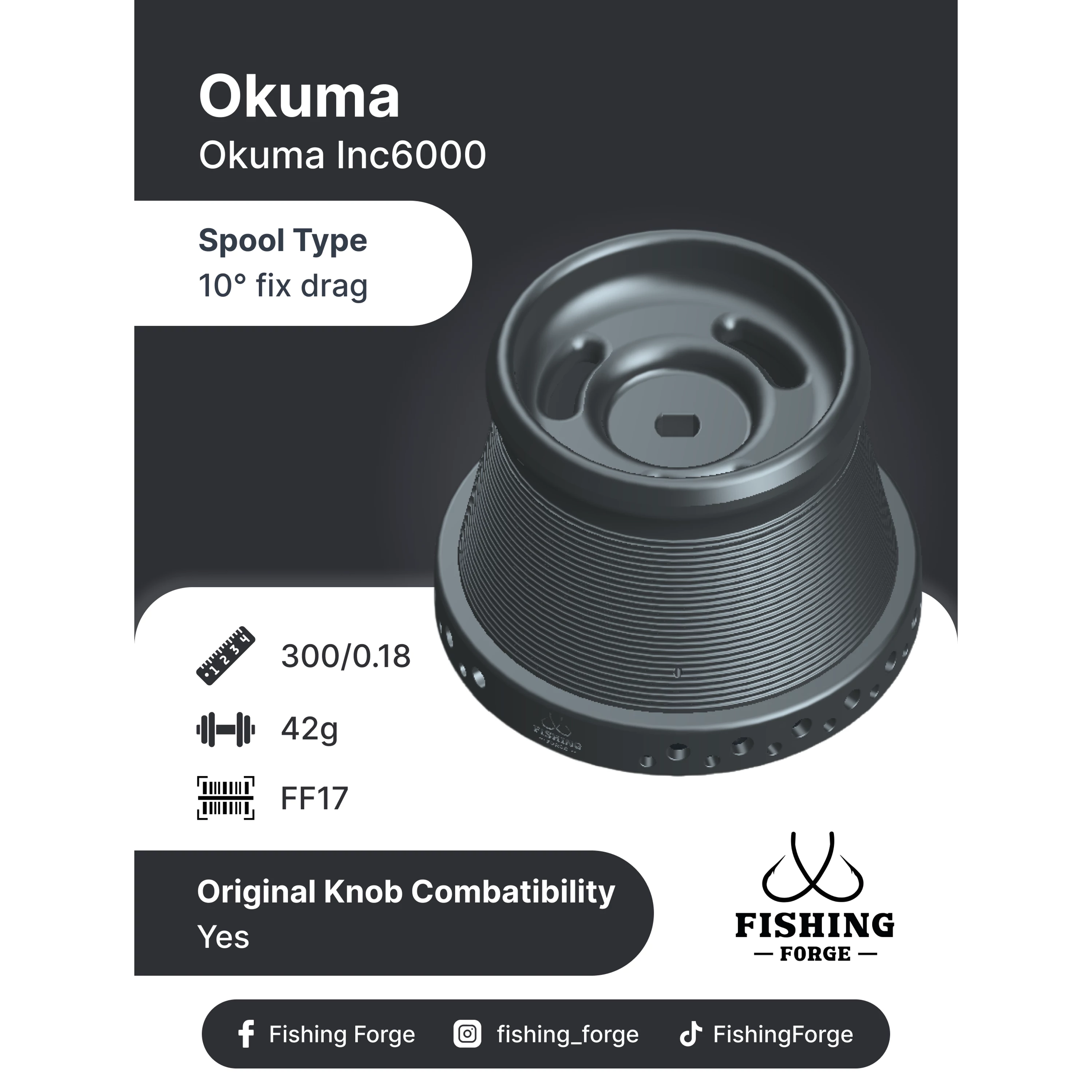 Fishing Forge pótdob-Okuma Inc6000