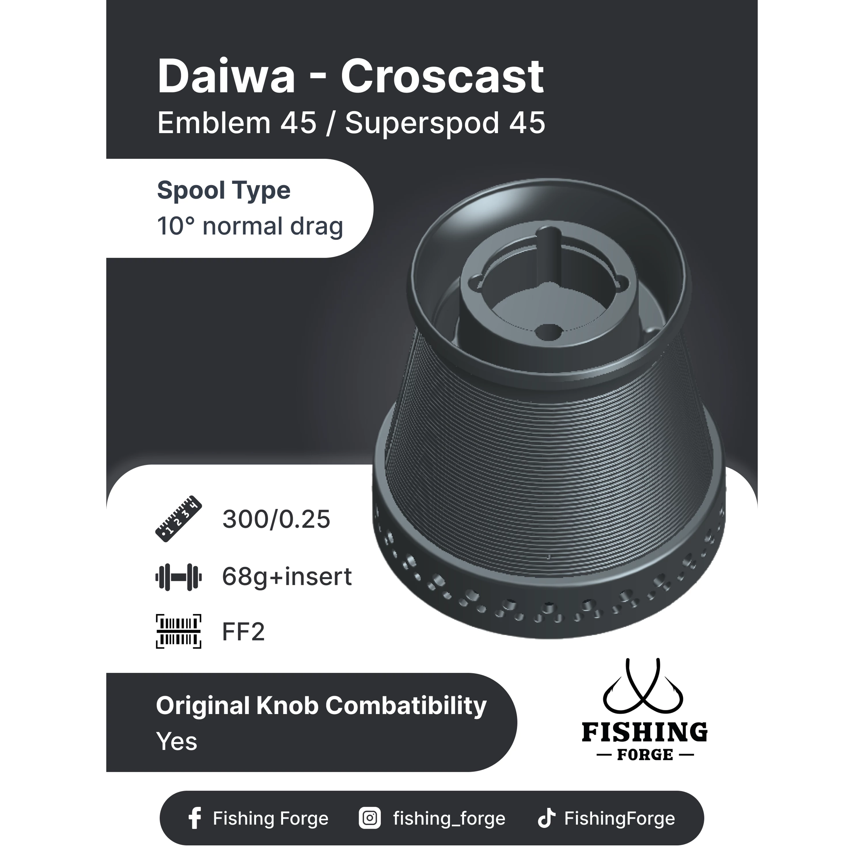 Fishing Forge pótdob-Croscast / Emblem 45 / Superspod 45