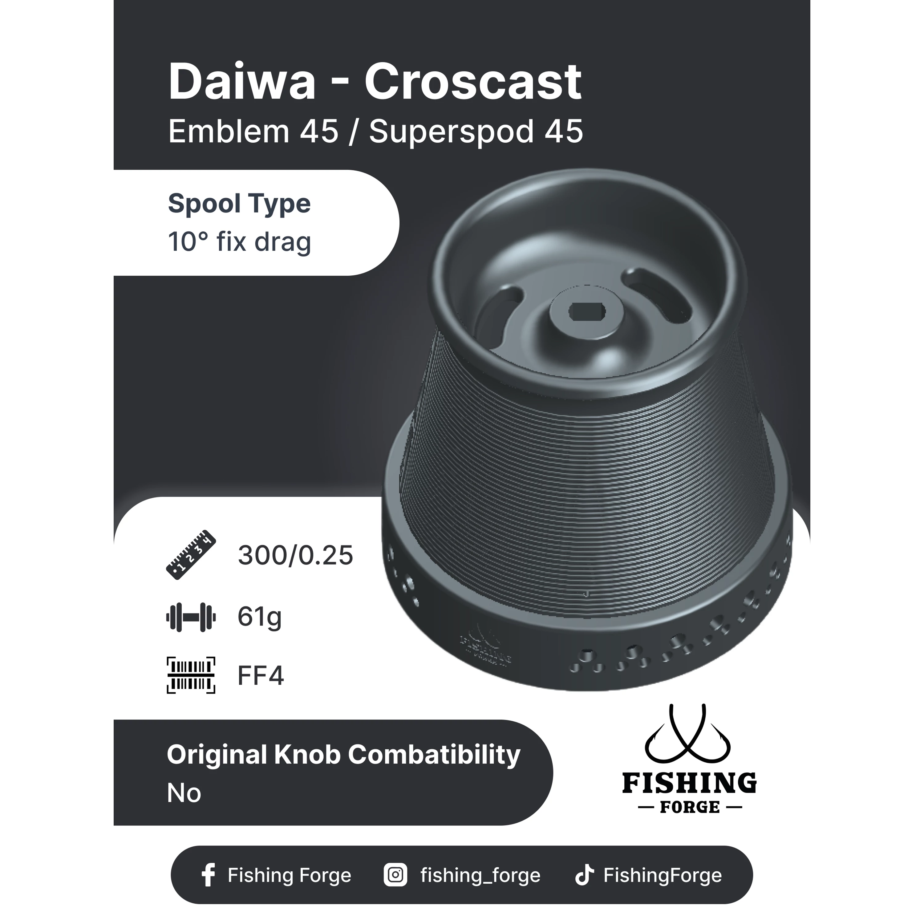 Fishing Forge pótdob-Croscast / Emblem 45 / Superspod 45